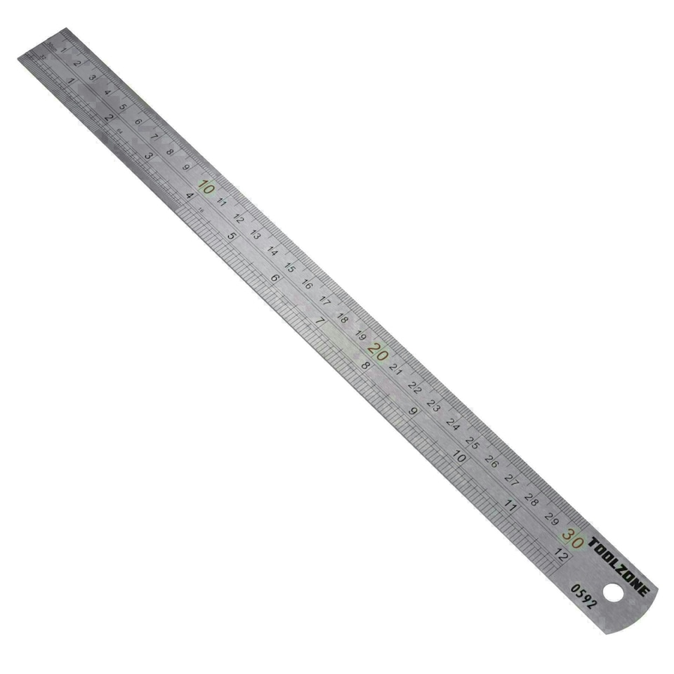 image 1 of Stainless Steel Ruler 12" 30cm Measuring Drawing Professional TE139