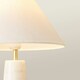 image 4 of ValueLights Margot White Marble Table Lamp with a Linen Tapered Shade | White