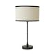 image 7 of ValueLights Maeve Natural Linen Black Trim Drum Shade Matte Black Bobbin Bobble Table Lamp | Black