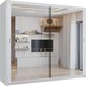 image 4 of Sliding wardrobes 4U Modern Full Mirror Sliding Door Wardrobe Multi Size & Color Options - 100cm Brown | 100cm(Oak)
