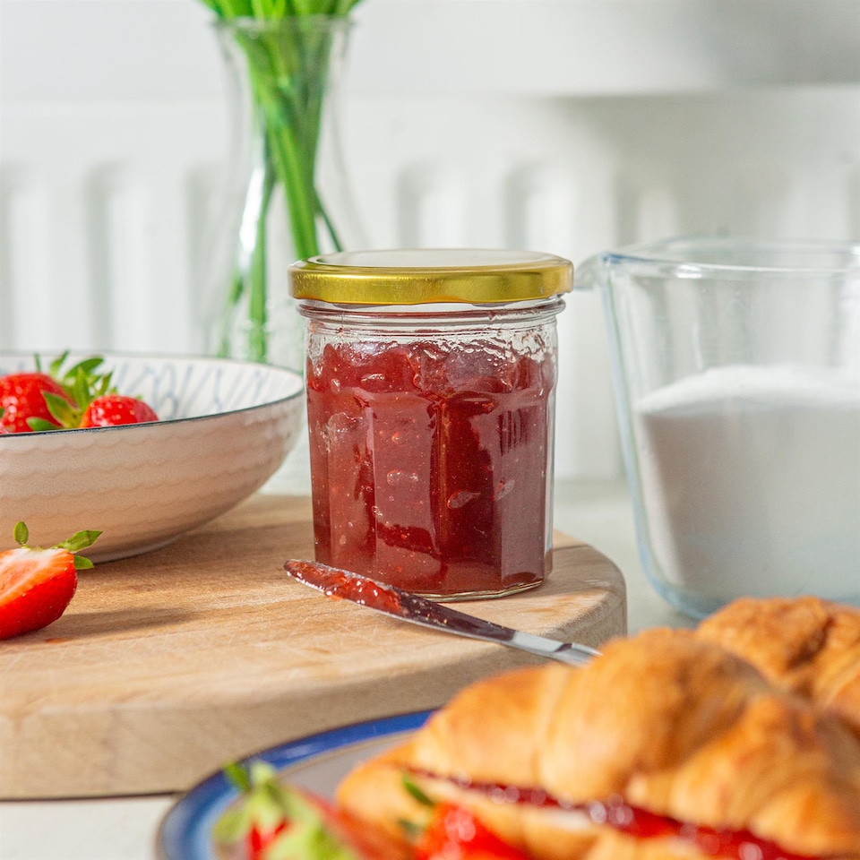 image 1 of Argon Tableware Glass Jam Jars with Lids - 310ml - Pack of 6