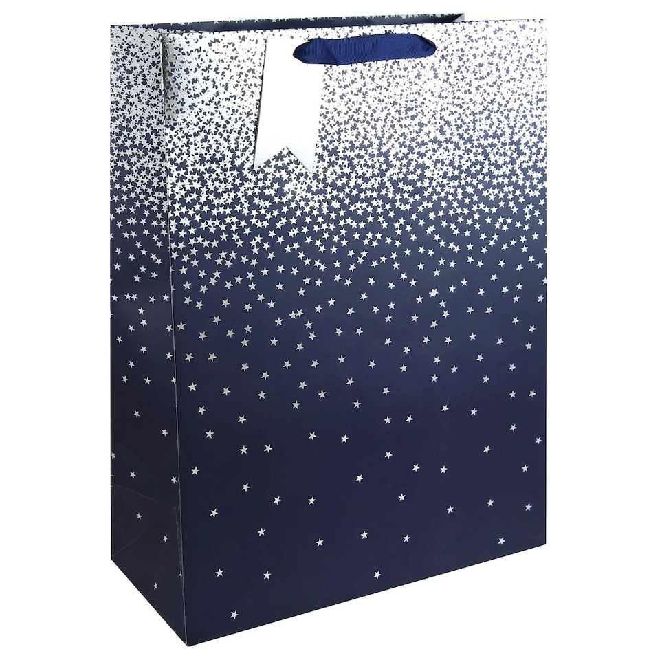 Navy Ombre Extra Large Gift Bag Grey