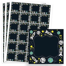 Space Design 40mm Square Sticker sheet of 24