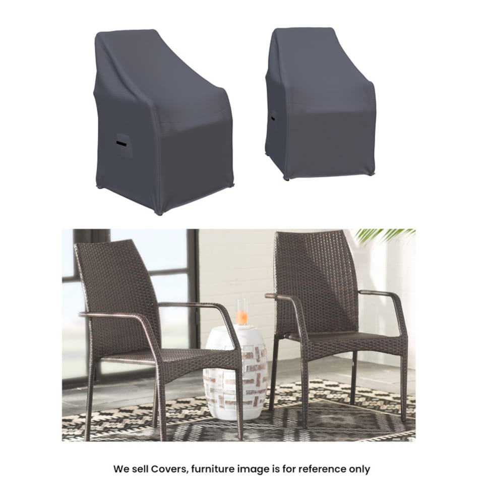 image 1 of Covers and all Libora Patio Dining Chair Covers Set of 2 Water-Repellent UV-Resistant Polyester for Outdoor Wicker Armchairs, 24 W x 27 D x 37 H x