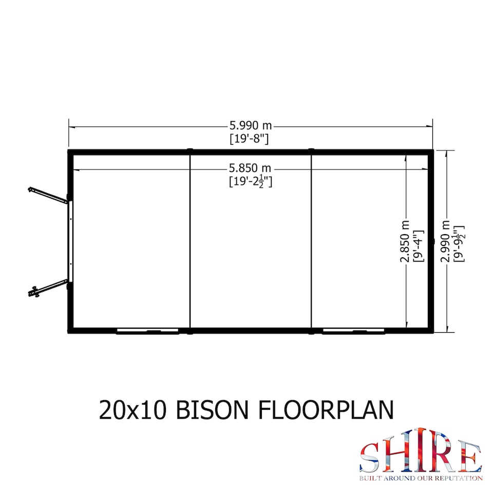 image 1 of Bison 20 x 10 Heavy Duty Shiplap Shed inc Double Door
