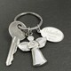 image 3 of Personalised Silver Plated Swirls & Hearts Godmother Angel Keyring