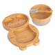 image 1 of Tiny Dining Children's Bamboo Suction Penguin Dinner Set - Grey
