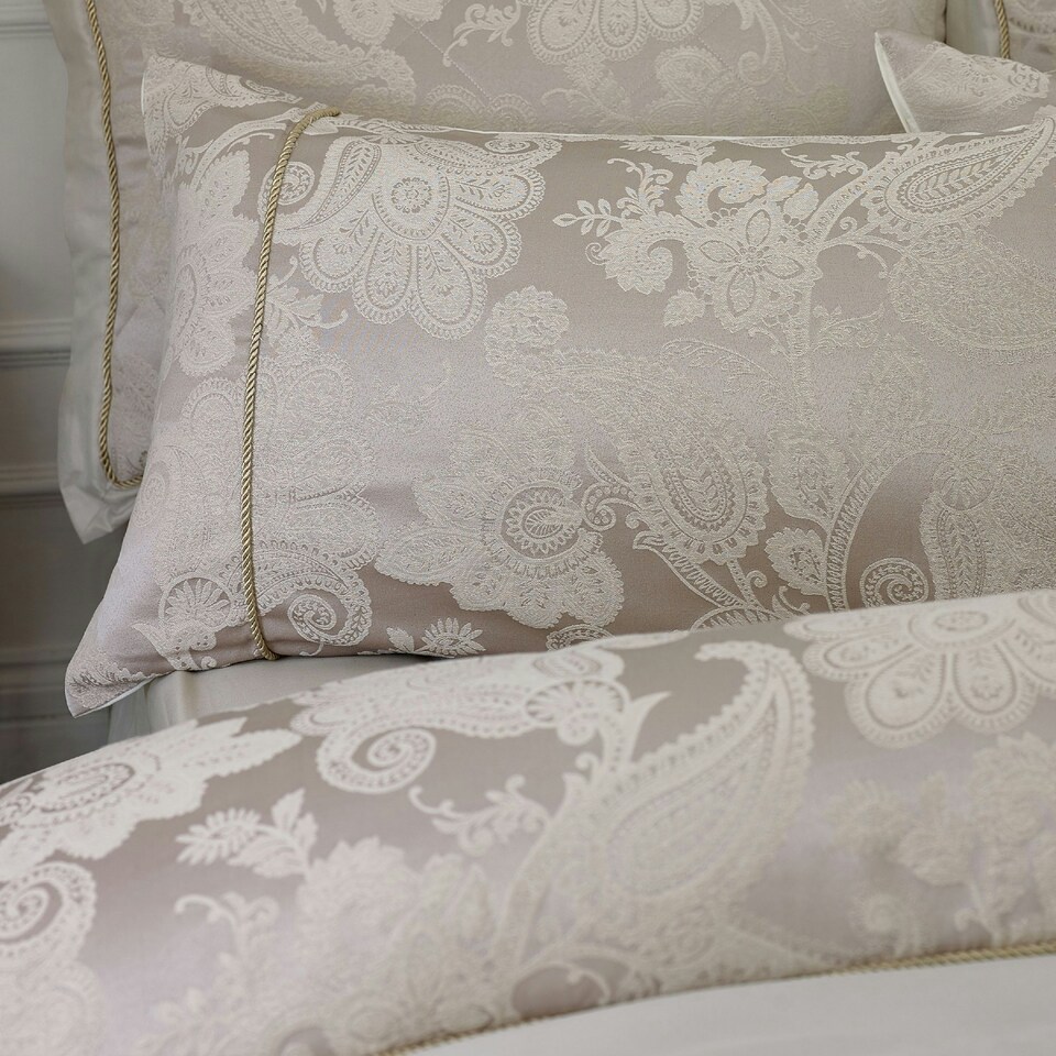 image 1 of Catherine Lansfield Opulent Jacquard Duvet Cover Set Champagne Gold | Gold | Champagne Gold | Super King