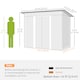 image 5 of Outsunny 8.5 x 4ft Metal Shed with Lightsky Panels, Garden Storage Tool House with Double Doors for Garden, Patio and Lawn, Green