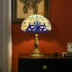 image 5 of HOMCOM Stained Glass Table Lamp, Vintage Lamp with Green Handmade Shade