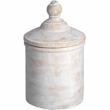 Large Antique White Cannister - kitchen storage