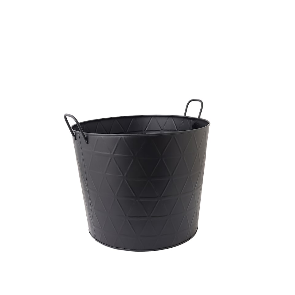 image 1 of Yew Small Fireside Log Bucket Contemporary Design Iron Matte Black