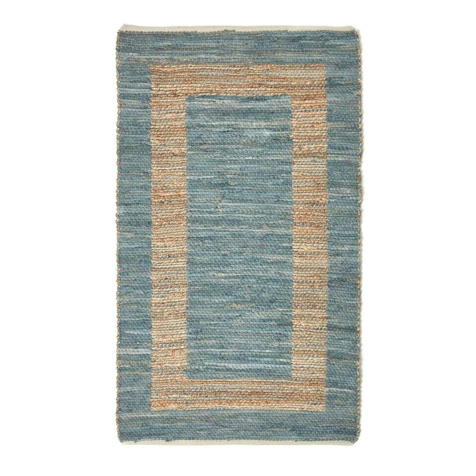 image 1 of Homescapes Veranda Grey and Nude Hemp Chindi Rug - 160 x 230 cm | Grey | Grey