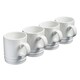 image 1 of Cooks Professional 4 Piece Mug Set |  Durable Dishwasher Safe Stoneware | 350ml | White | White