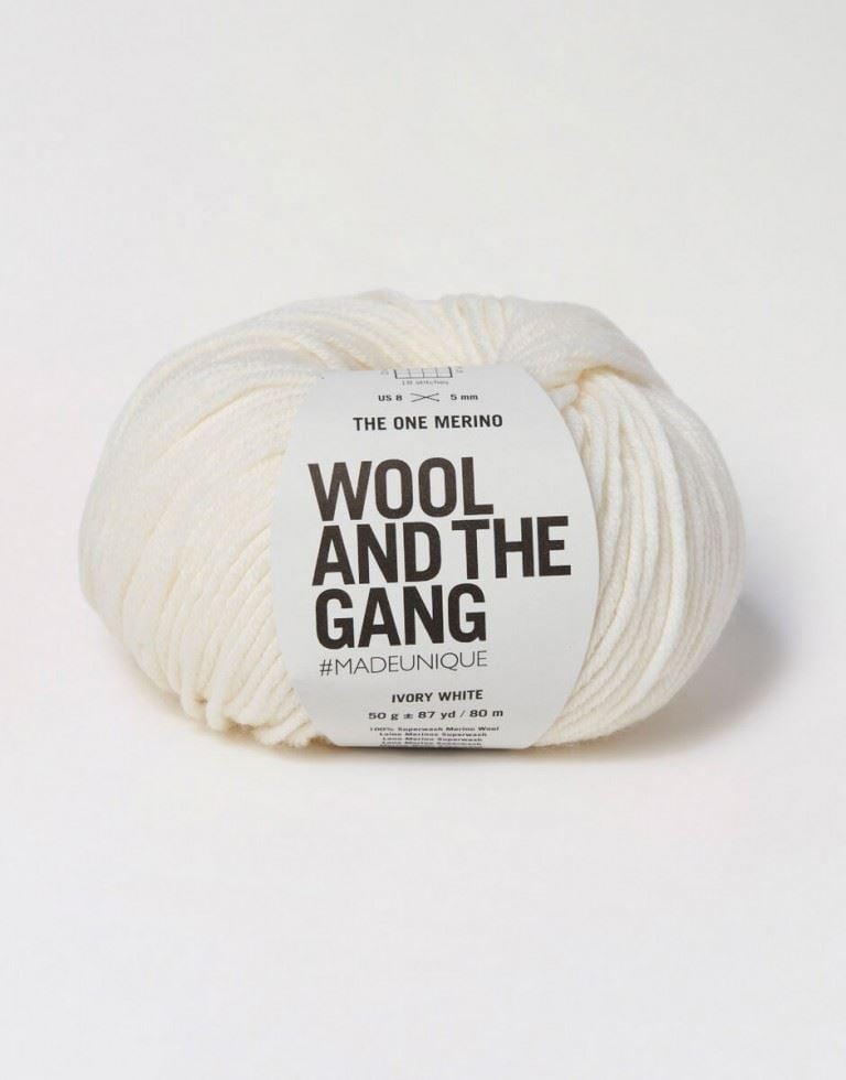 Wool and the Gang Cream The One Merino Aran Yarn For Crochet, Knitting - per 50 gram ball