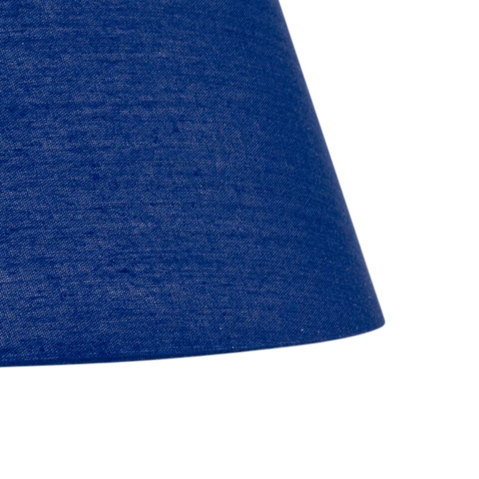 image 1 of Set of 2 Navy Blue Cotton 20cm Diameter Tapered Fabric Lamp Shades | Blue | Medium | 2