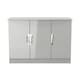image 1 of Holborn 3 Door Sideboard in Grey Gloss & Dusk Grey (Ready Assembled) | Grey | Grey Gloss & Dusk Grey