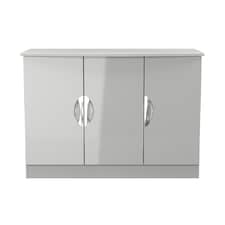 Holborn 3 Door Sideboard in Grey Gloss & Dusk Grey (Ready Assembled) | Grey | Grey Gloss & Dusk Grey