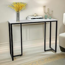 Faux Marble Console Table Grey