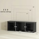 image 8 of HOMCOM 160cm TV Unit w/ LED Lights for 65" TV Modern TV Stand Cabinet Black