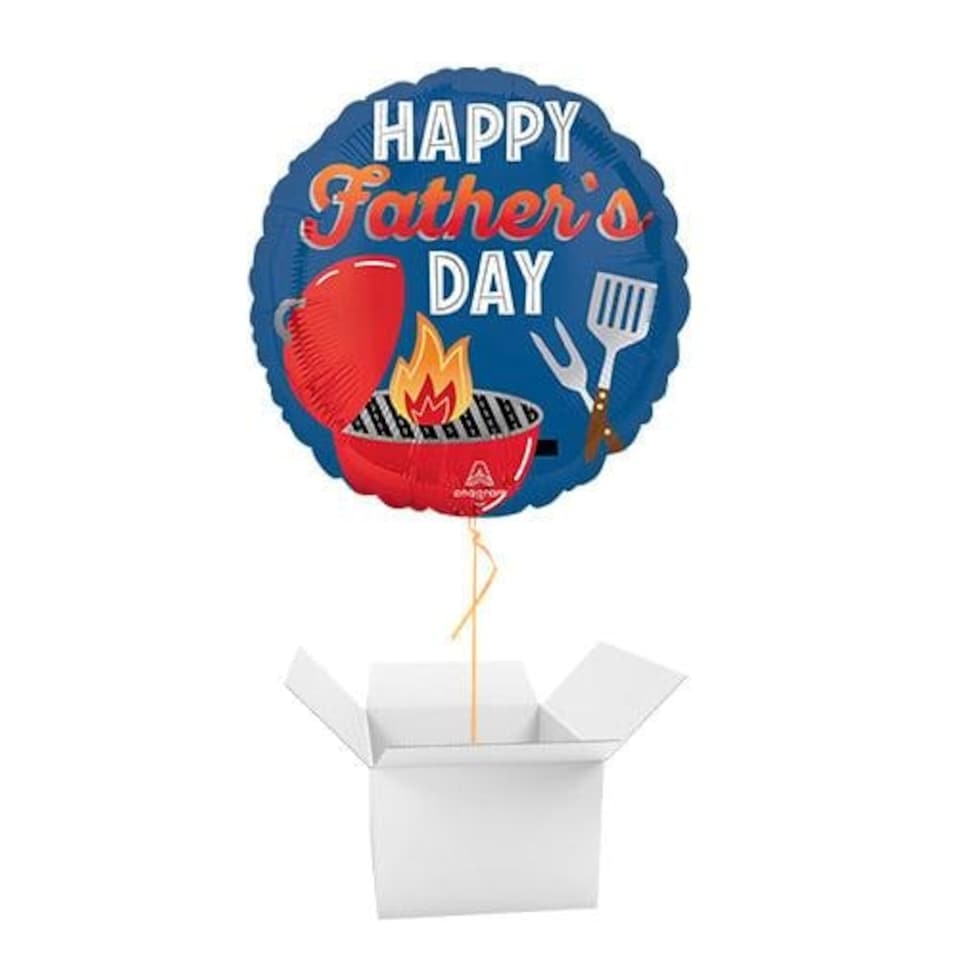 Grill-iant Dad Father's Day Round Foil Helium Balloon - Inflated Balloon in a Box Multi