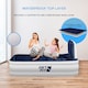 image 4 of Get Fit Air Bed With Built In Electric Pump - Premium Single Airbed - Quick Blow Up Bed With Headboard & Free Inflatable Pillow | White | White / Navy | 1