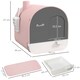 image 2 of PawHut Cat Litter Box Kitten Litter Tray w/ Lid, Scoop, Filter, Flap Door, Pink
