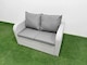 image 4 of Fimous PE Rattan Garden Furniture Set Adjustable Chair Sofa Double Love Seat 2 Seater Sofa Lounge Set Oblong Coffee Table Light Grey