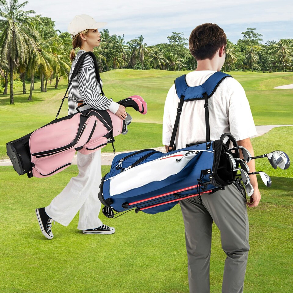 image 1 of COSTWAY Men's Complete Golf Clubs Package Set 10 Pieces Blue