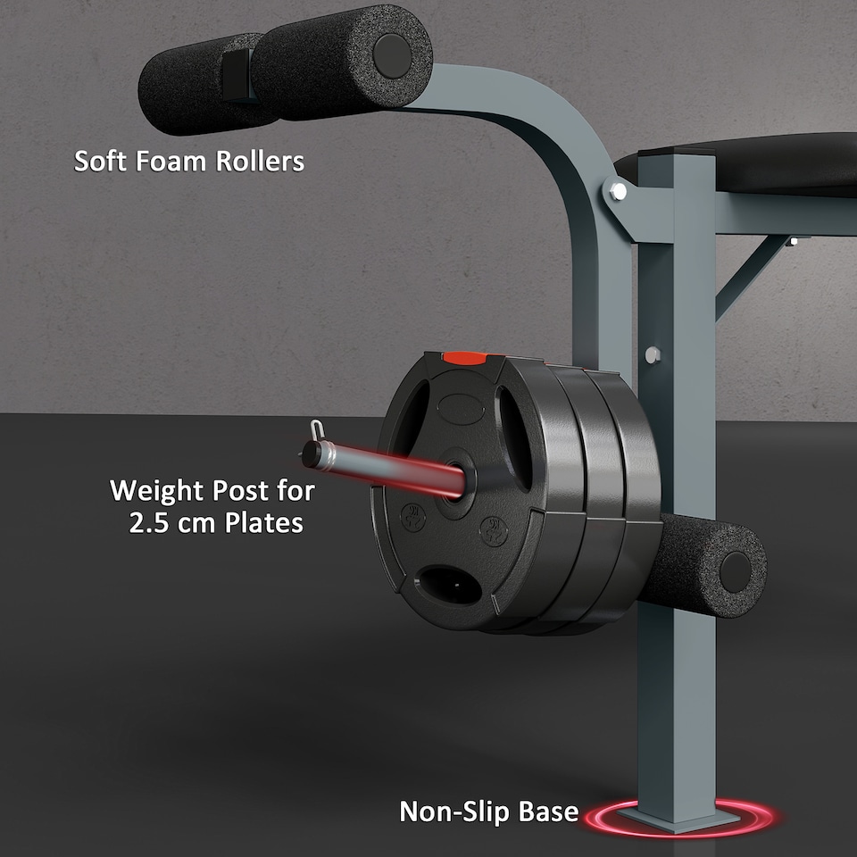 image 1 of HOMCOM Adjustable Multi Gym Weight Bench Barbell Stand Chest Leg Abs Training