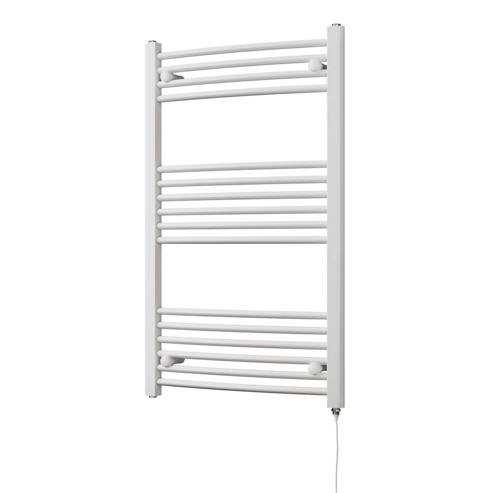 image 1 of Zennor - White Electric Towel Rail H1000mm x W600mm Curved 500w Standard