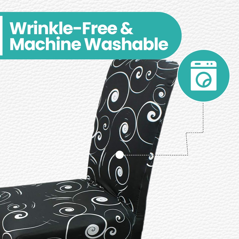 image 1 of High-Back Chair Covers, Universal Chair Protective Slipcover - Black