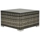 image 1 of Outsunny Patio Wicker Coffee Table w/ Glass Top Suitable for Garden Backyard