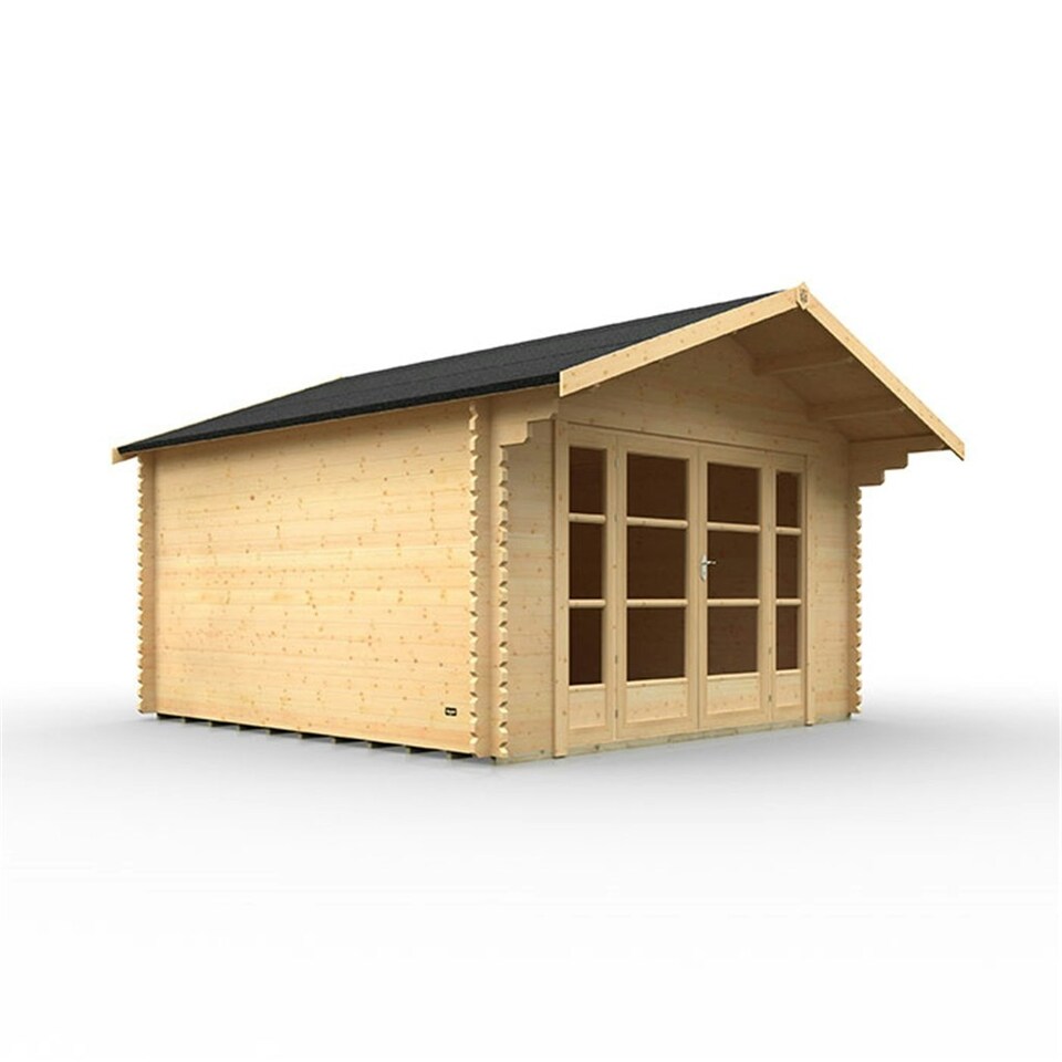 image 1 of 10ft x 14ft (2950mm x 4150mm) Horsforth "The Connecticut" 44mm Log Cabin With 2 Windows