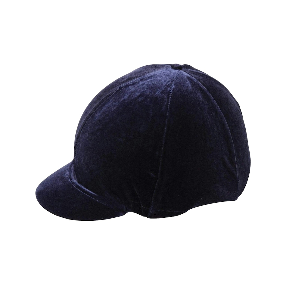 image 1 of Shires Velveteen Hat Cover - Navy - 53cm - 57cm | Blue | 53-57cm