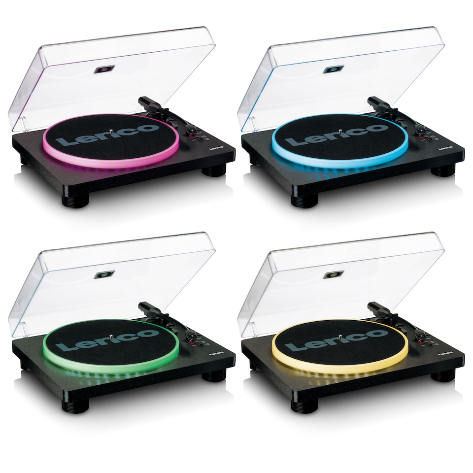 image 1 of LENCO LS-50LEDBK UK - Turntable with PC encoding, speakers and lights
