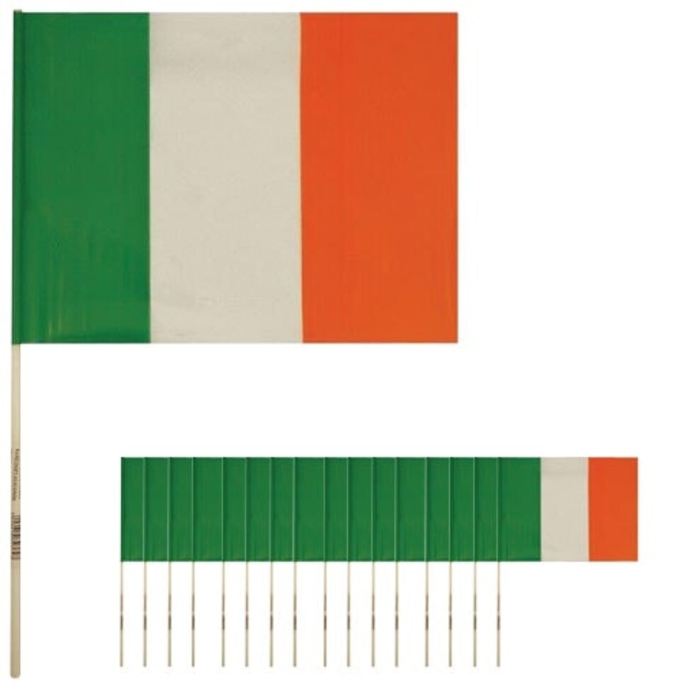 Ireland Hand-Held Plastic Flags 39cm - Pack of 25