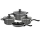 image 1 of Gr8 Home Dove Grey 7 Pcs Non Stick Cookware Set Cooking Pot Frying Pan Saucepan With Lids