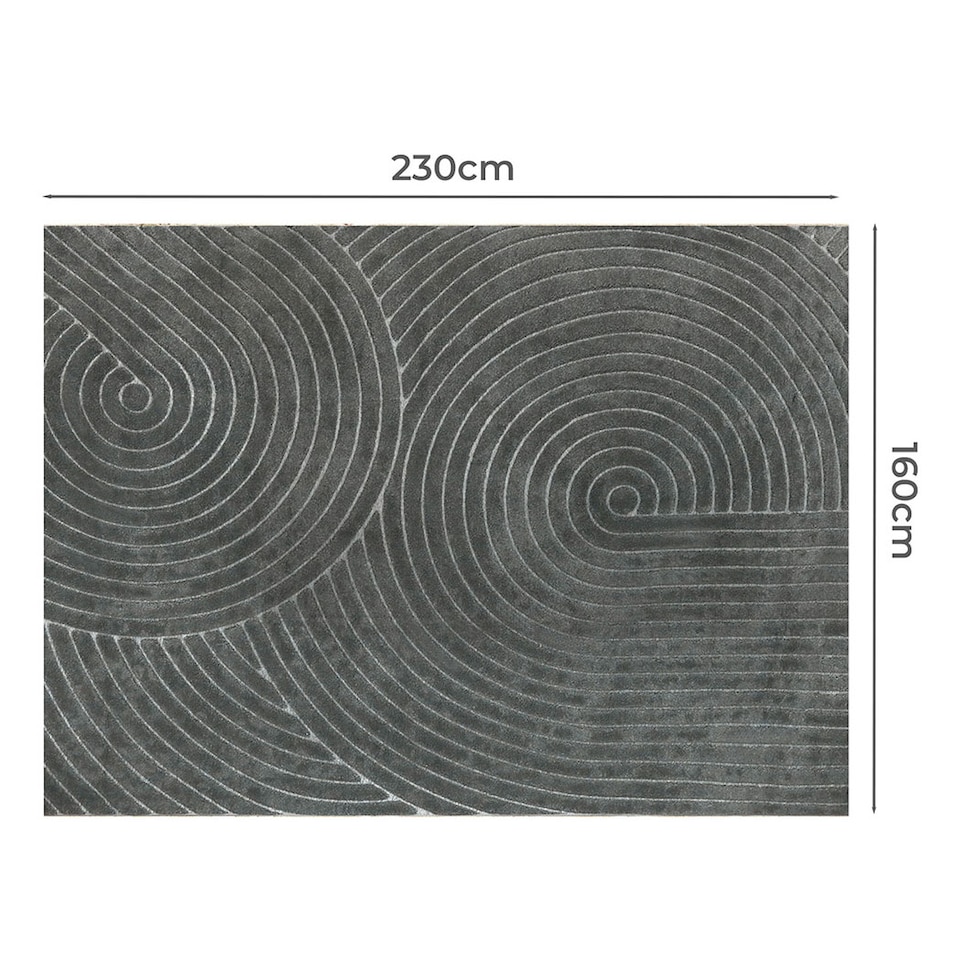 image 1 of Marlow Extra Large Area Rug 160x230cm Washable Non Slip for Living Room | Grey | Grey