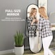 image 3 of HOMCOM 40  160cm Full Length Mirror, Floor Standing or Leaning Against Wall Tall Mirror with Support Frame, Oval Full Body Mirror for Bedroom, Living Room, Black