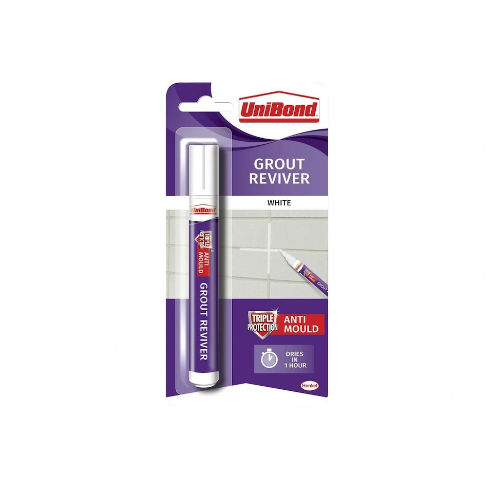Unibond White Grout Reviver Pen 7ml - Multi Colour - One Size