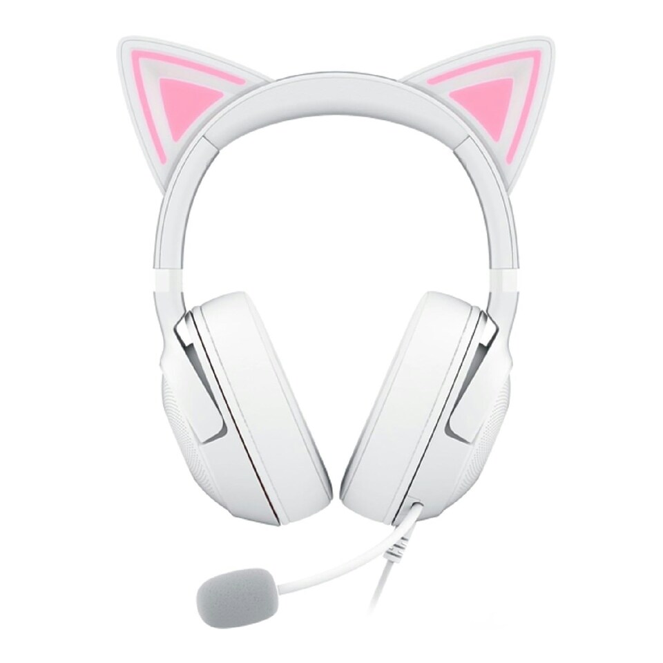 image 1 of Razer Kraken Kitty V2 Gaming USB Headset White Chroma RGB and Kitty Ears White