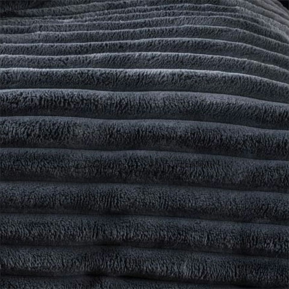 image 1 of Kampala Hill Big Cord Teddy Duvet Cover Set Charcoal Grey | Super King