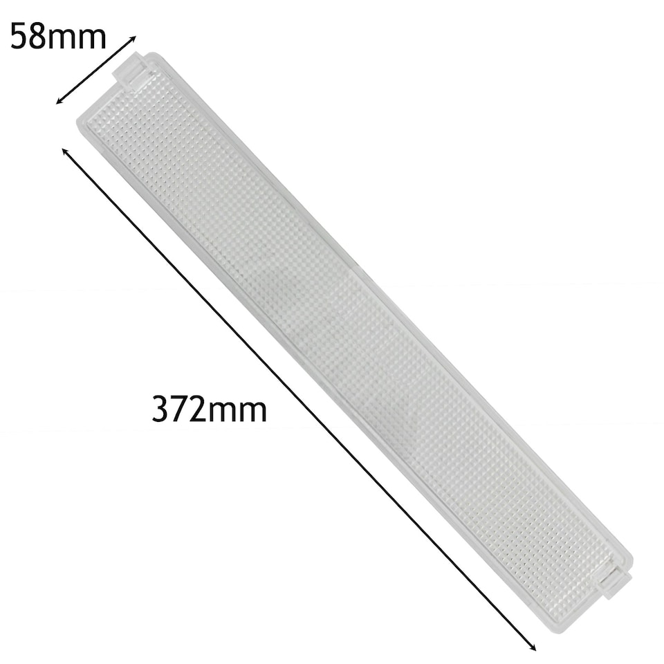 image 1 of SPARES2GO Universal Cooker Hood Vent Extractor Light Diffuser / Lens Cover Plate (372mm x 58mm)