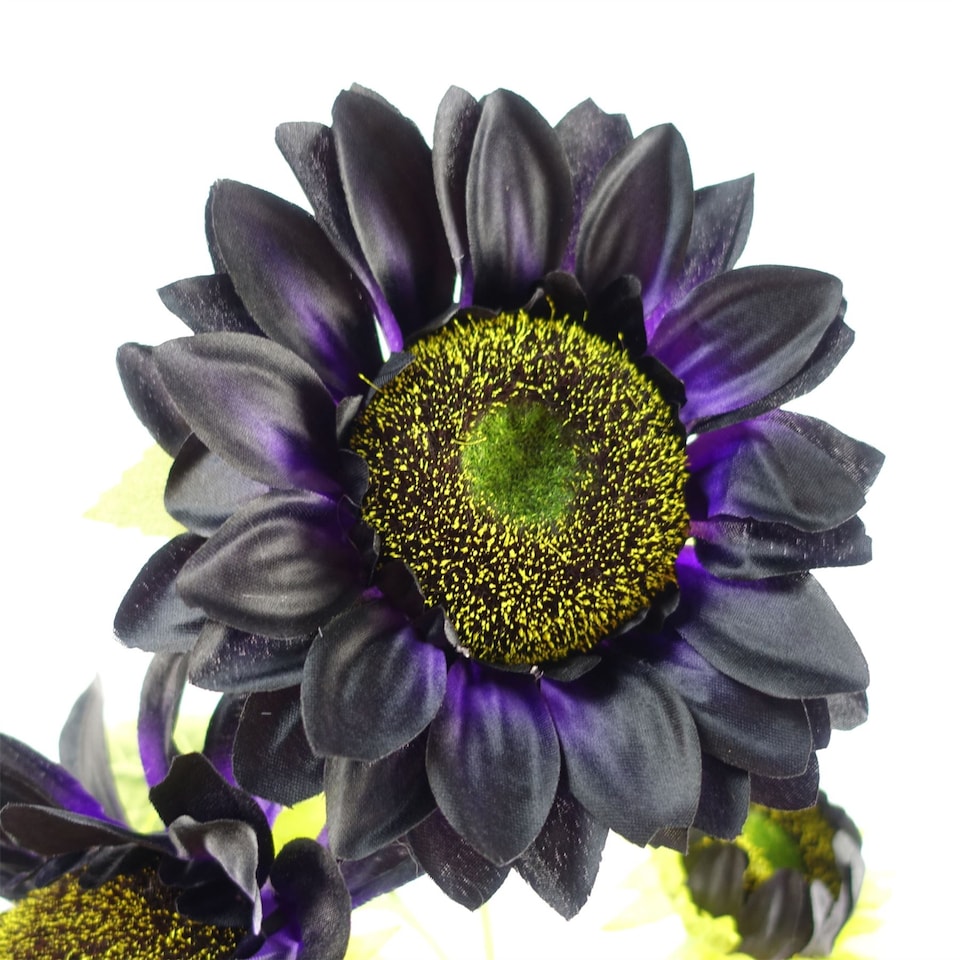 image 1 of Artificial 100cm Purple Artificial Sunflower Arrangement Glass Vase
