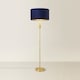 image 4 of ValueLights Marissa Gold Stacked Ball Floor Lamp with Navy Blue Velvet with Gold Inner Shade | Blue