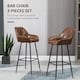 image 4 of HOMCOM Retro Bar Stools Set of 2, Breakfast Bar Chairs with Footrest, Kitchen Stools with Backs and Steel Legs, for Dining Area and Home Bar, Brown
