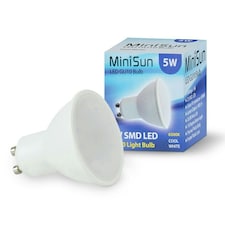 ValueLights 4 Pack GU10 White Plastic Spotlight LED 5W Cool White 6500K 450lm Light Bulb
