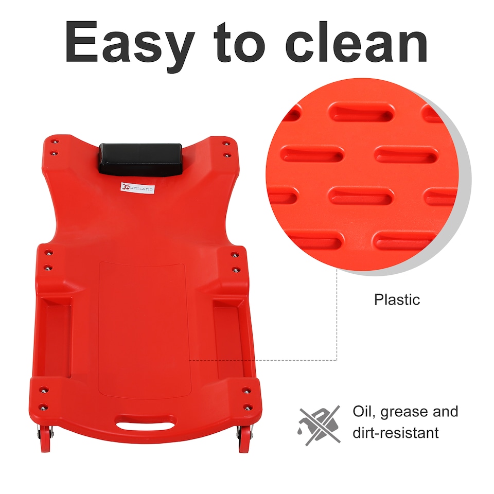 image 1 of DURHAND Mechanic Vehicle Creeper Rolling Moulded Workshop Garage Assistance | Red