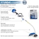 image 2 of Hyundai 26cc Split Shaft Petrol Grass Trimmer 38cm Cutting Width HYTR2600X
